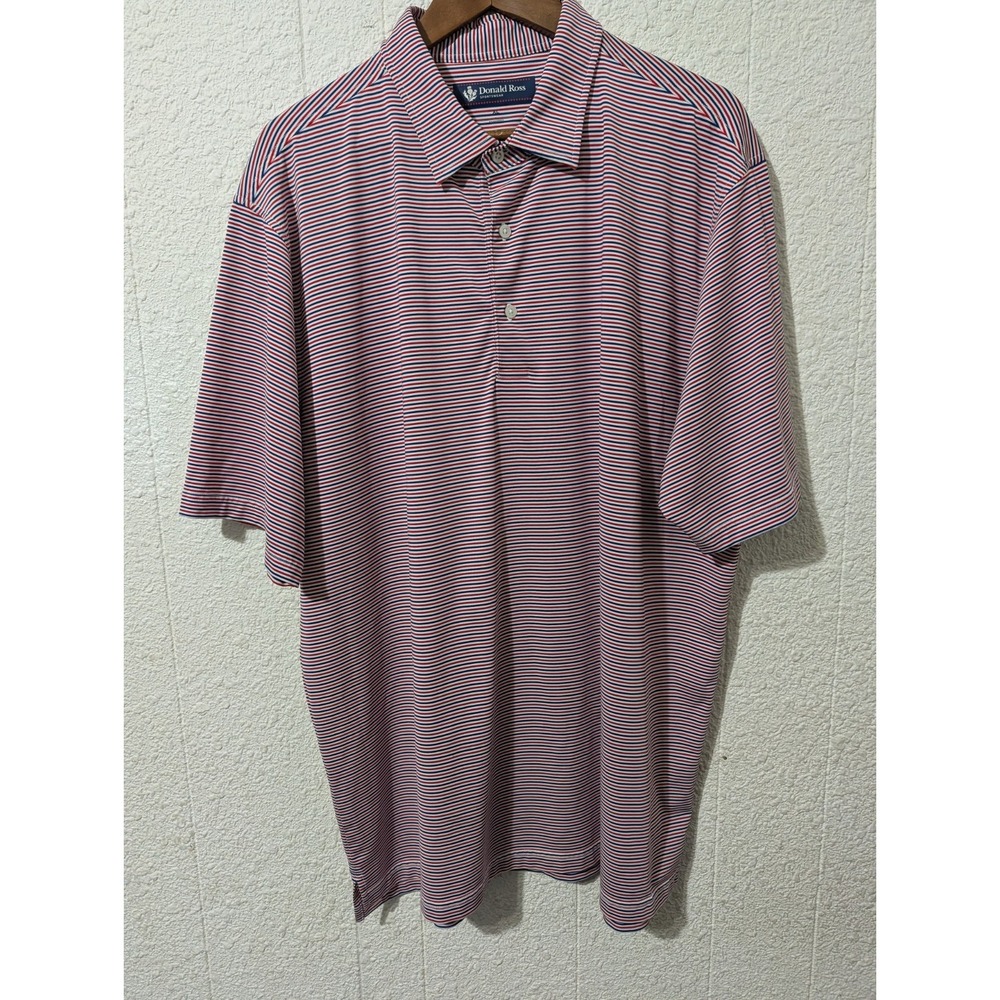 Donald Ross Golf Polo Shirt, Mens, Striped, Xl, Stretch